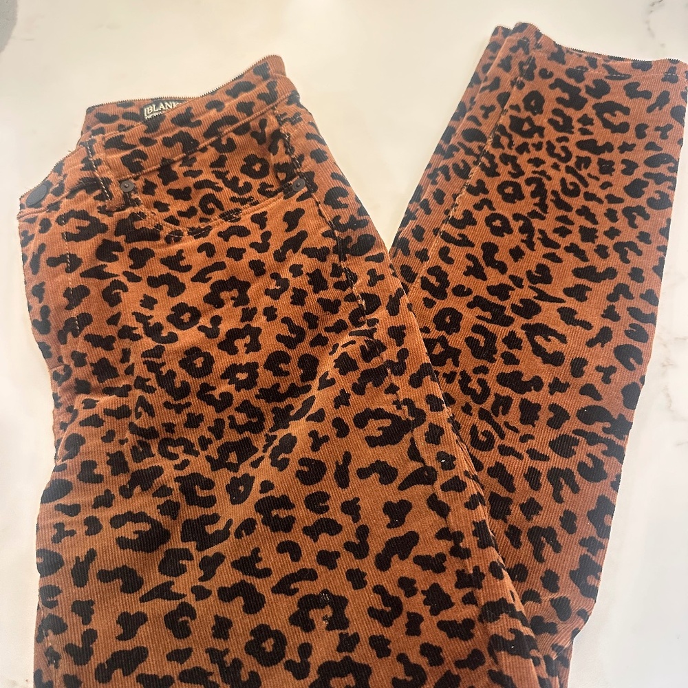 Blank NYC The Reade Crop Jungle Cat Leopard Print Skinny Jeans Size 27